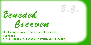 benedek cserven business card